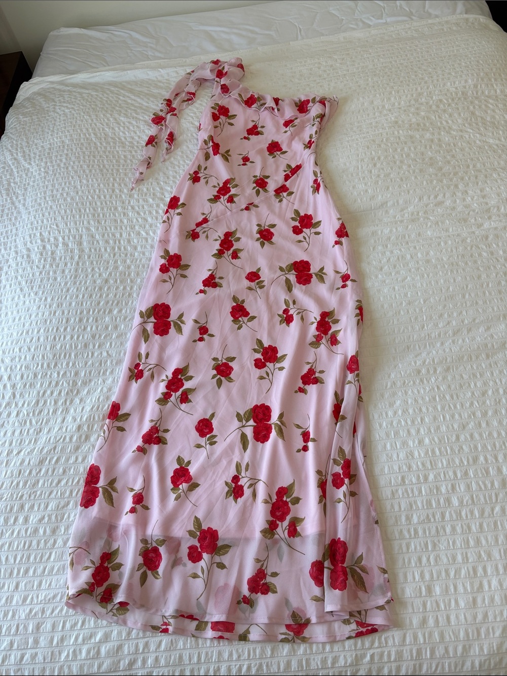 wild fable Light Pink One Shoulder Maxi Dress with Pattern SZ S